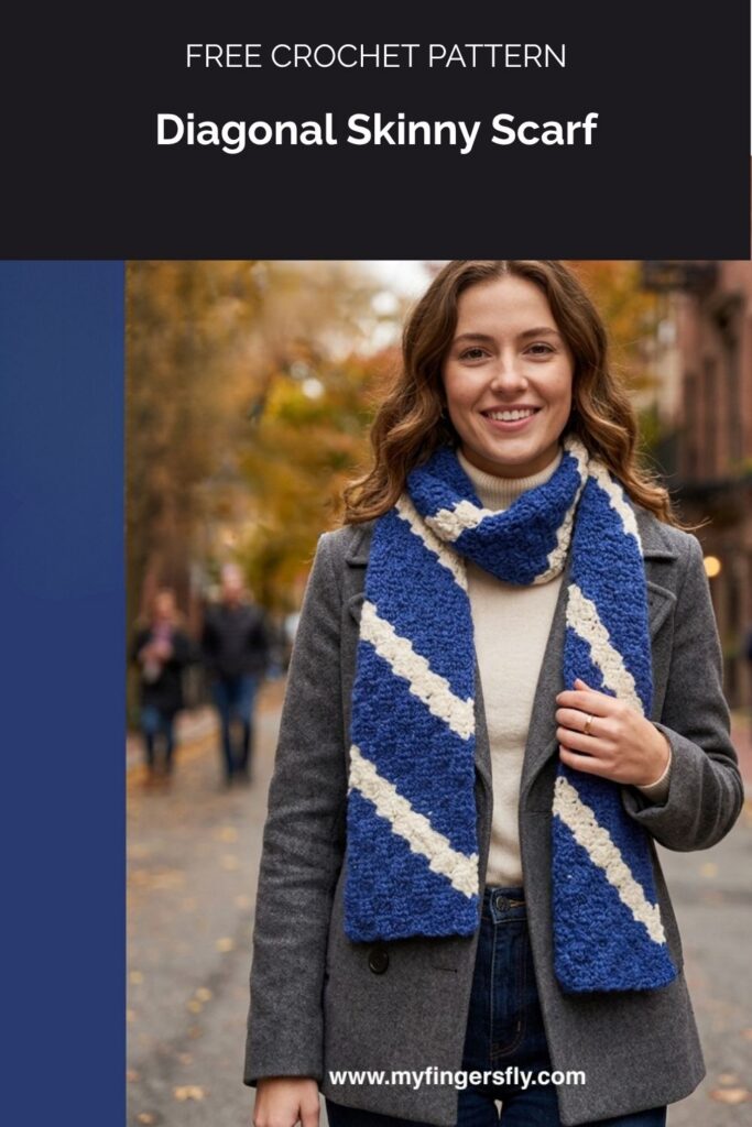 Diagonal Skinny Scarf from My Fingers Fly
