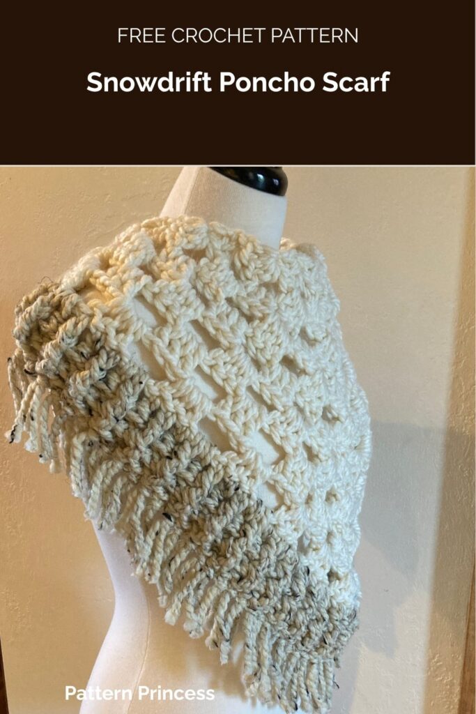Snowdrift Poncho Scarf Crochet Pattern from Pattern Princess