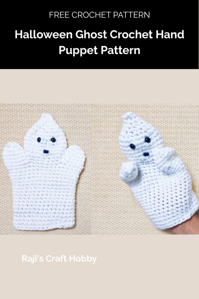 Halloween Ghost Crochet Hand Puppet Pattern from Raji's Craft Hobby