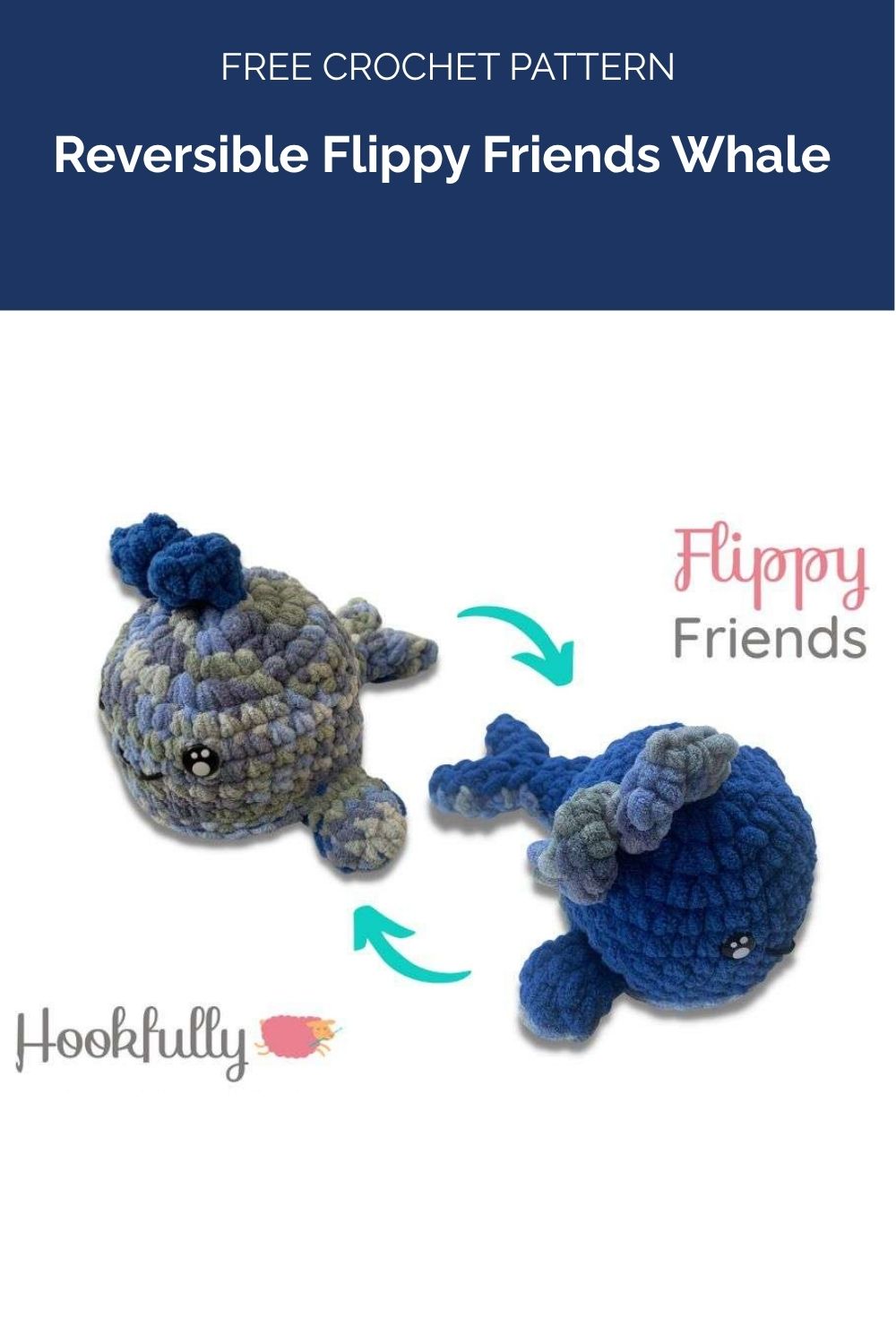 Two Color Crochet Stitch Patterns Reversible Flippy Friends Whale Crochet Pattern - Free Crochet Designs