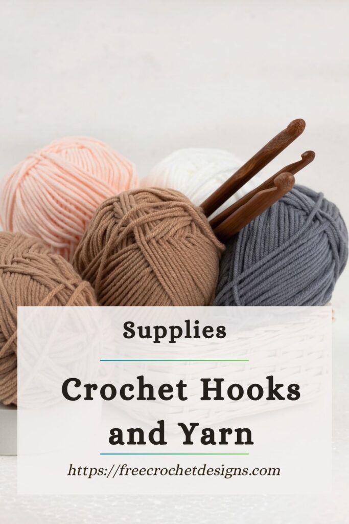Supplies crochet hooks and yarn
