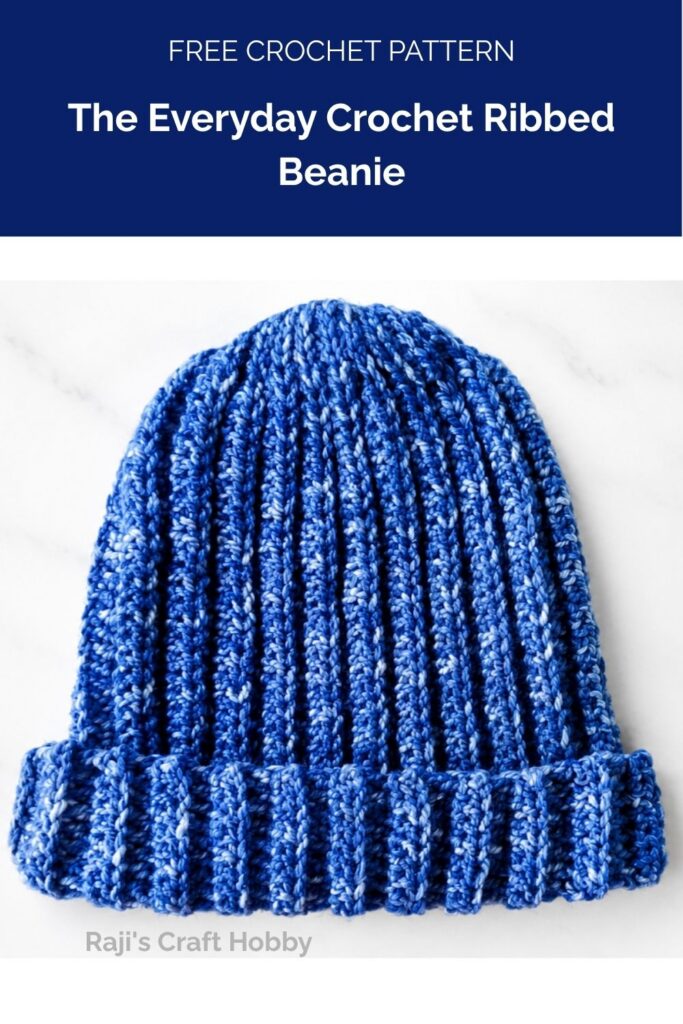 The Everyday Crochet Ribbed Beanie from Raji's Craft Hobby